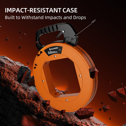 islewire 240 ft fish tape non-slip grips enhance stability while guiding the tape.