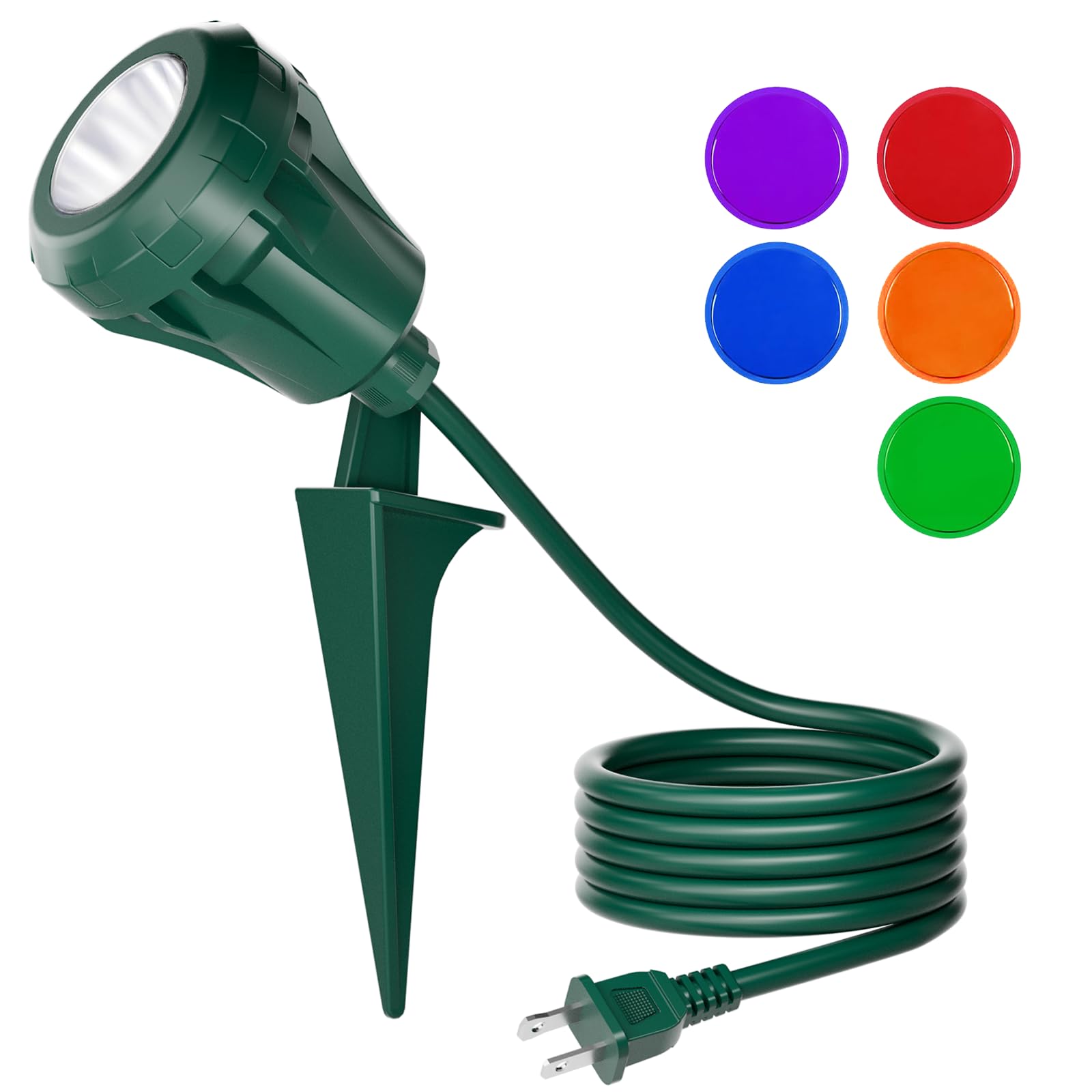IsleWire Christmas 120V outdoor spotlight brightening lawns with even, colorful illumination.