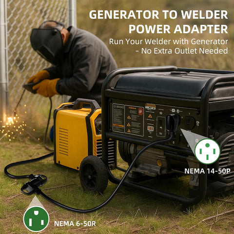 Ergonomic handles on Islewire welder extension cord for a secure grip.