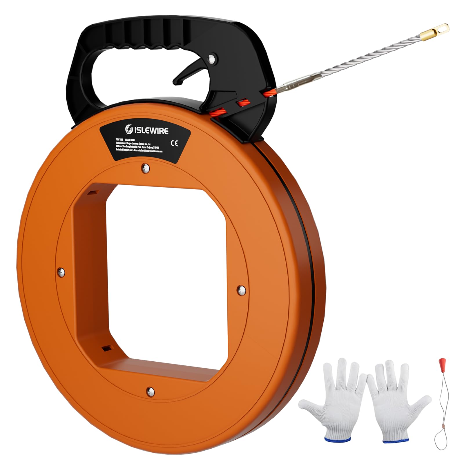 Islewire 125ft fish tape housing view showing rugged casing for long-lasting pulls