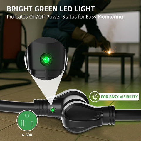 Generator-to-welder setup flexibility with Islewire extension cord.