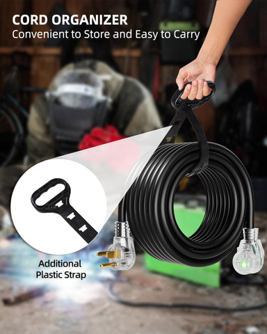 In-use Islewire extension connected to a welding machine on site