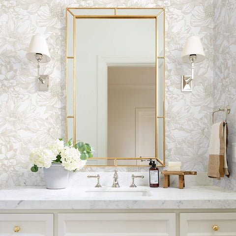 Ismoon beige coffee tones floral wall for living room accent