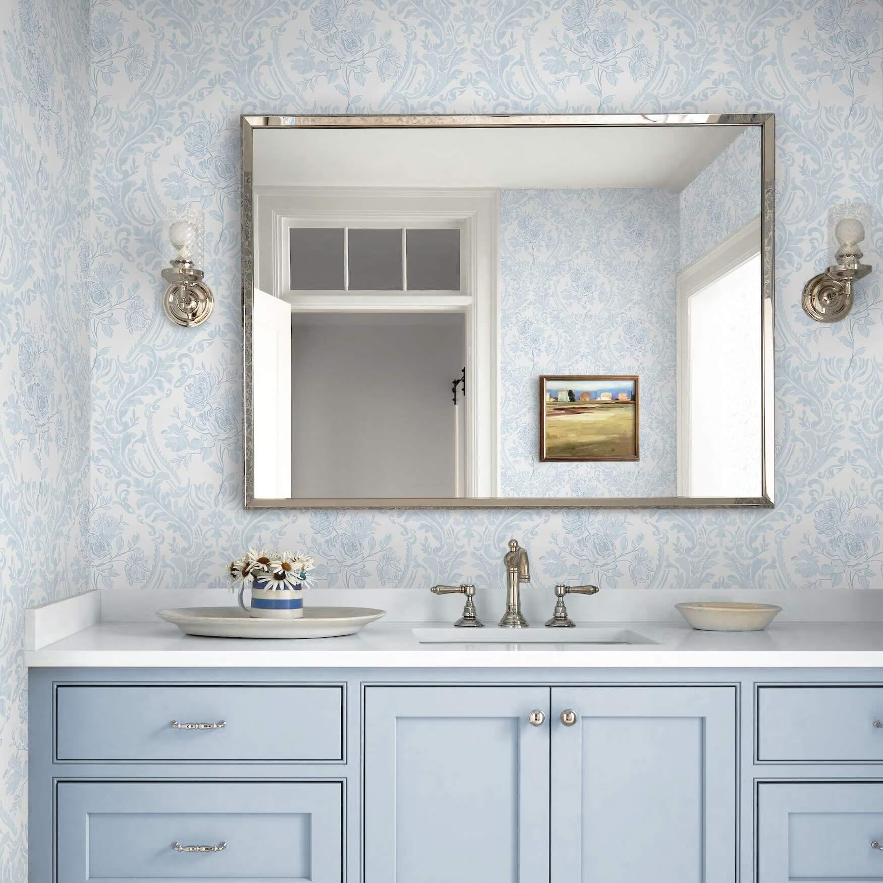 Ismoon self-adhesive wallpaper with grid backing simplifies precise cutting.