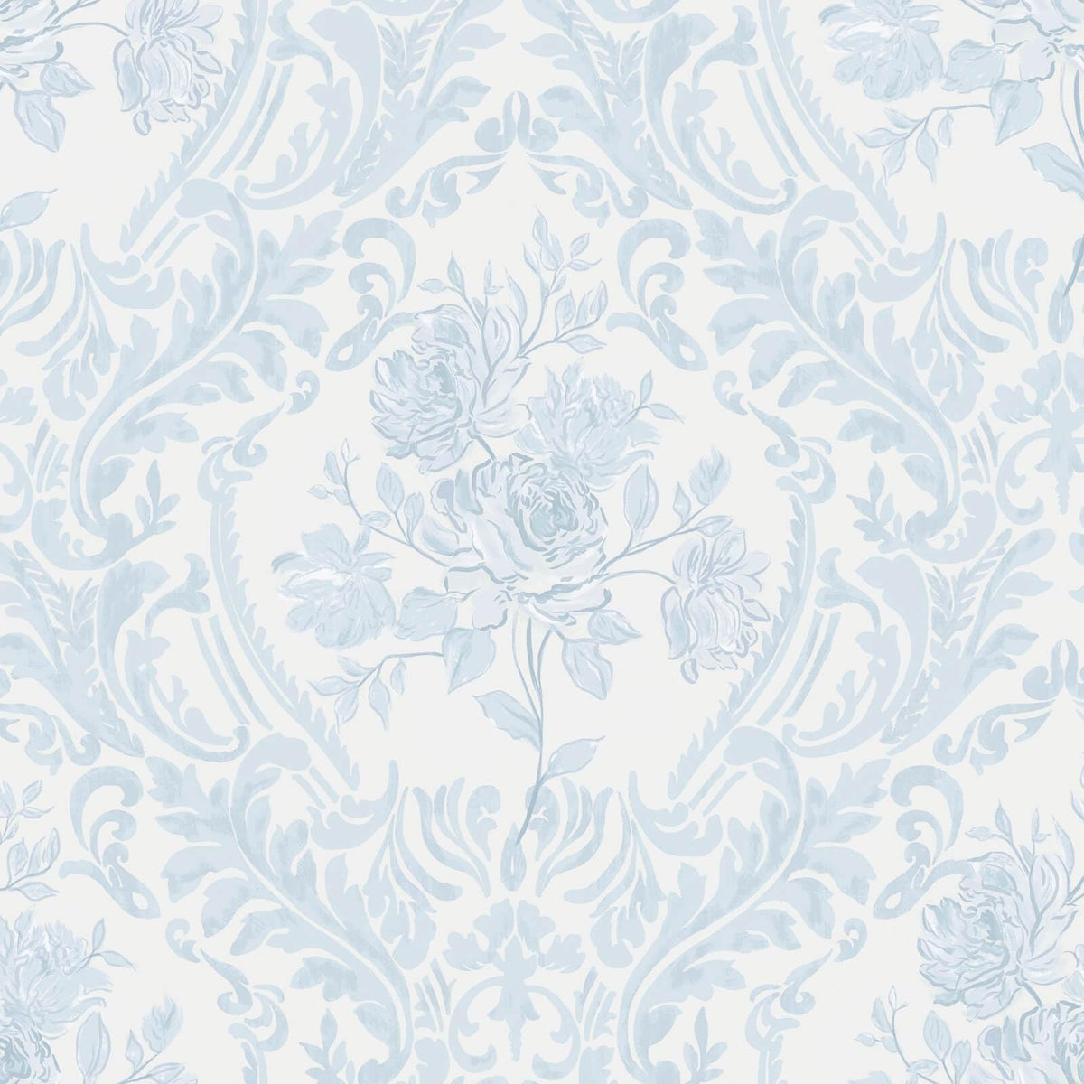Ismoon vintage floral wallpaper blue damask roll adds easy decor upgrade to any room.