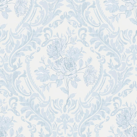 Ismoon vintage floral wallpaper blue damask roll adds easy decor upgrade to any room.