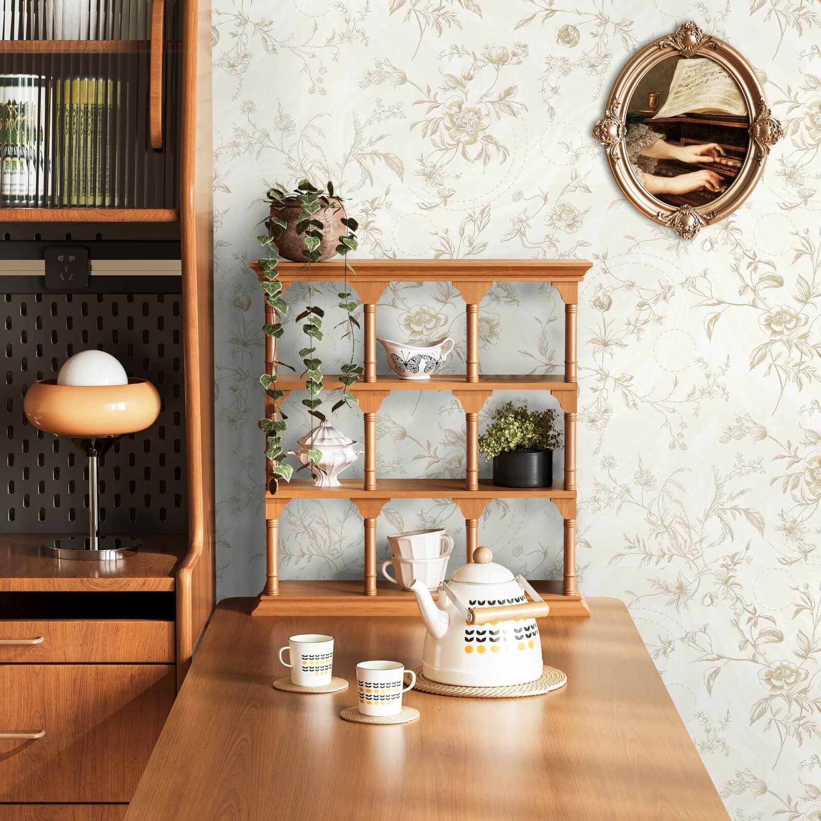 Ismoon grid-backed wallpaper helps precise cuts during installation.