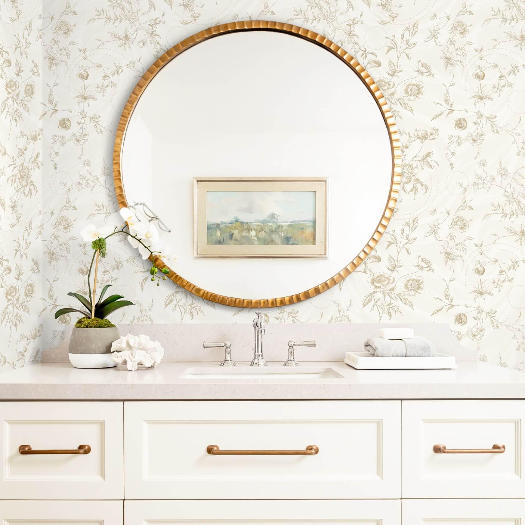 Ismoon wallpaper suited for kitchen shelves and backsplash accents.