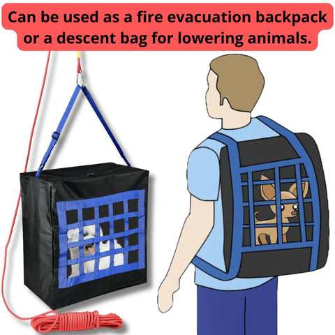 ISOP rescue bag shown for dogs and cats during emergencies