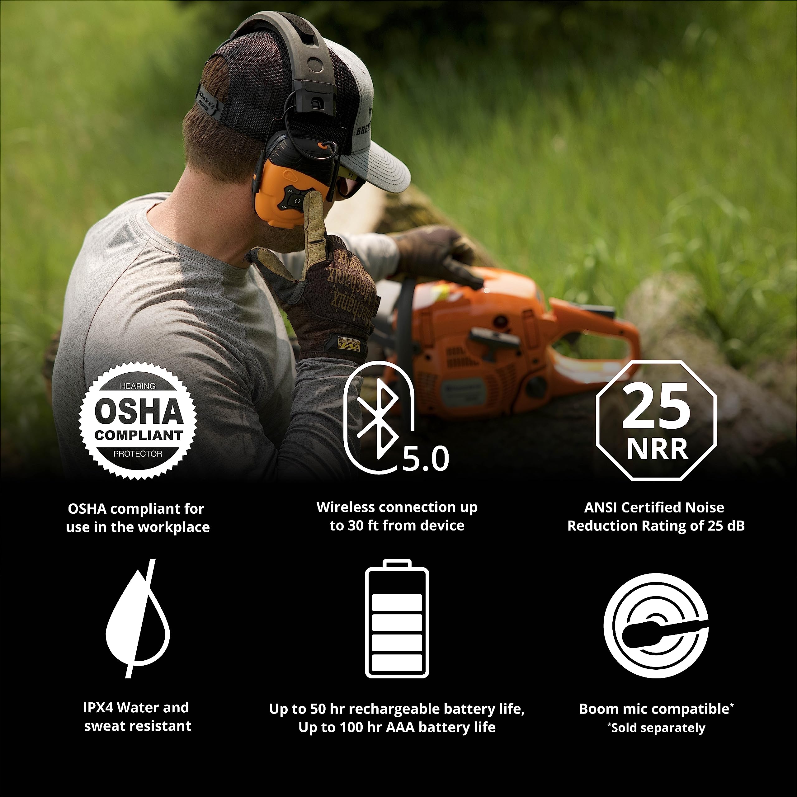 ISOtunes LINK delivers up to 50 hours of audio on a single charge.