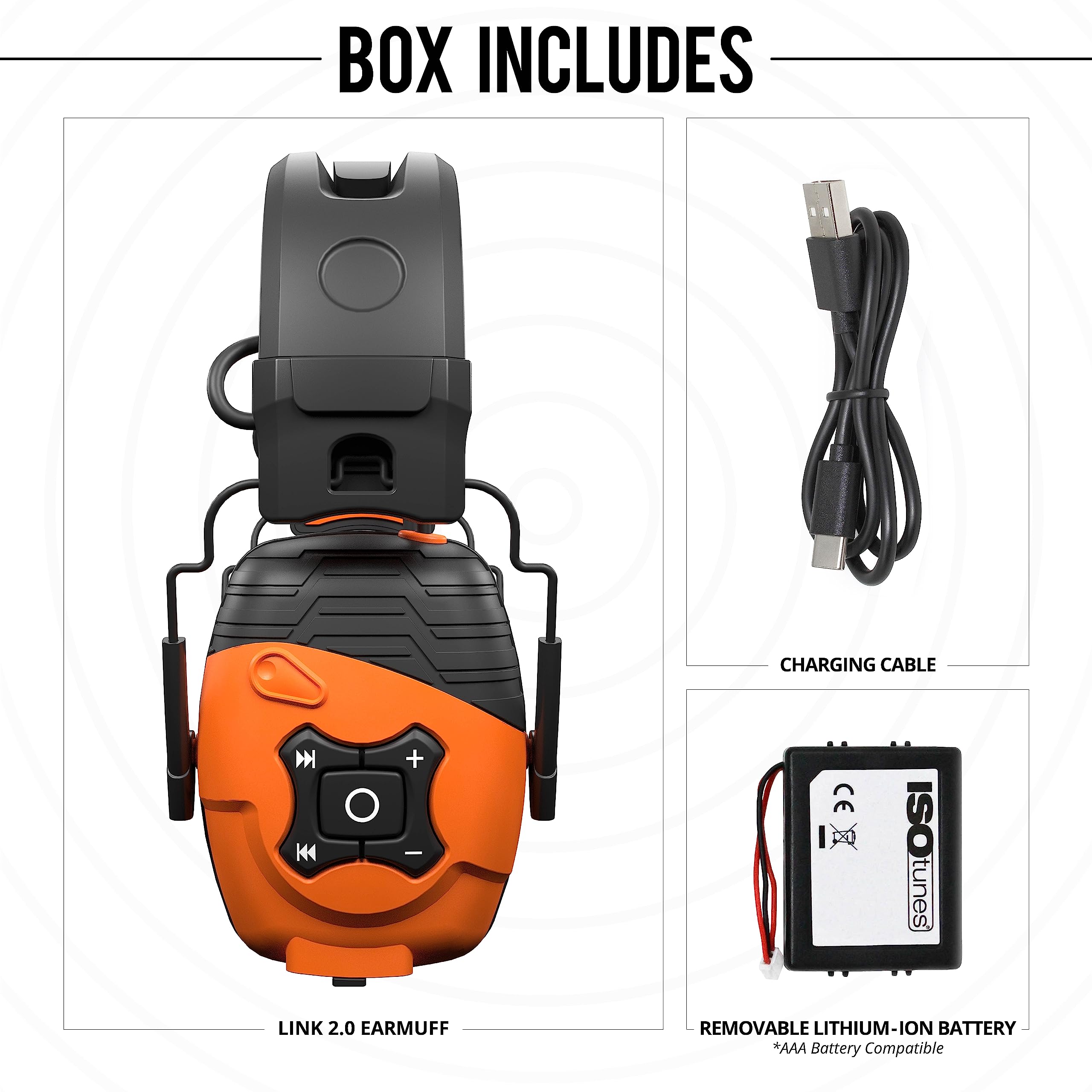 ISOtunes LINK built-in microphone enables clear calls in noisy environments.