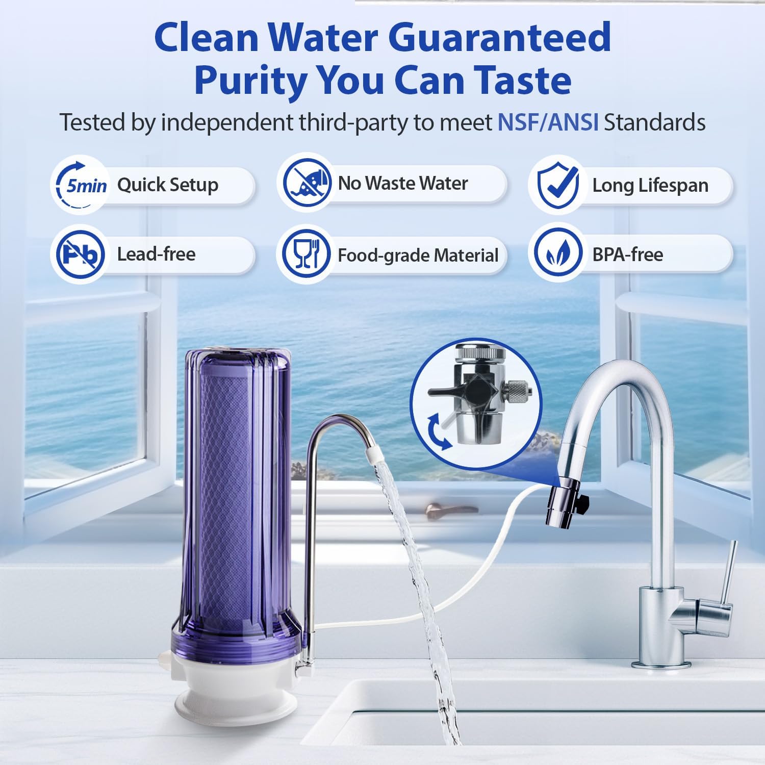 ispring CKC1C tap connection demonstrates easy, plumber-free installation
