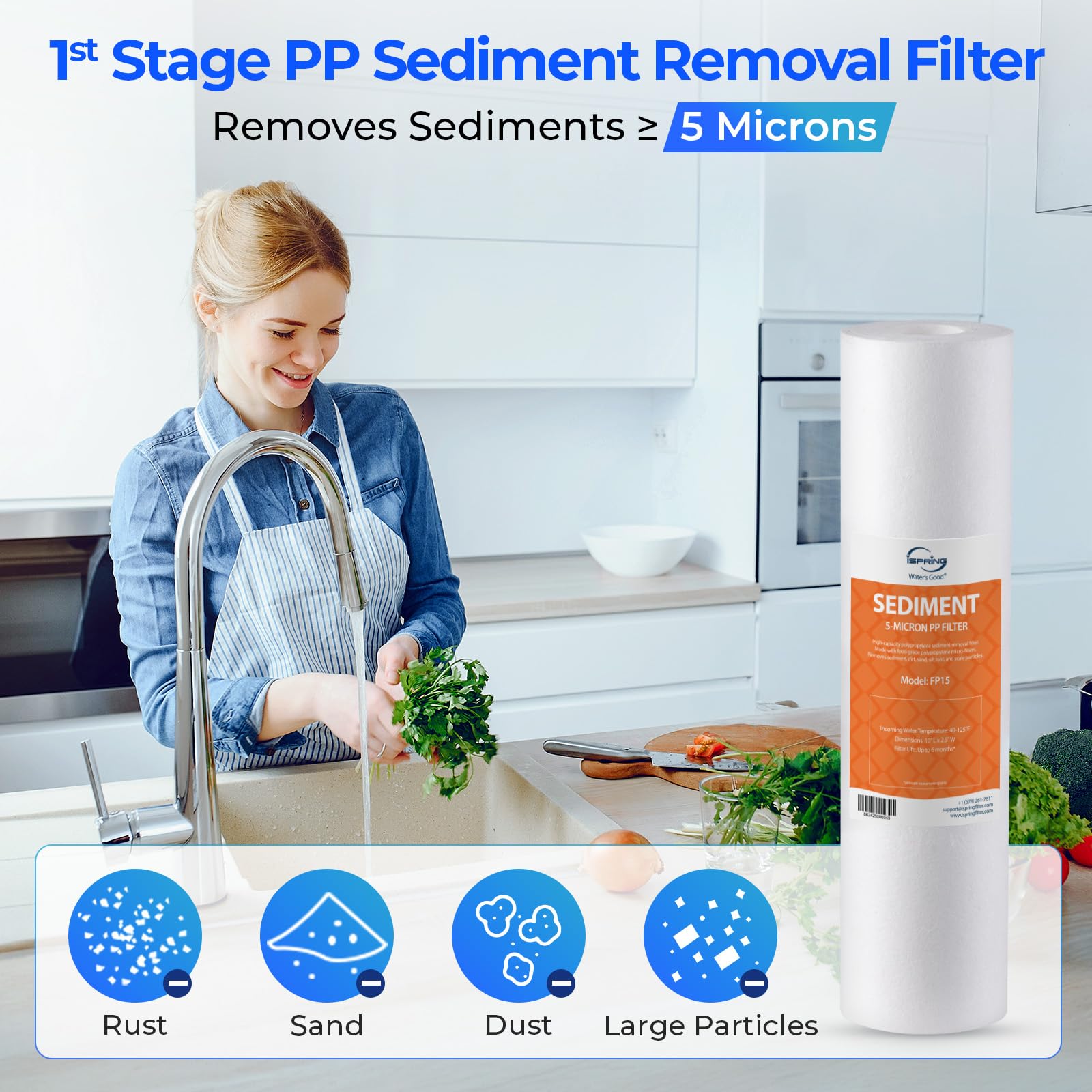 iSpring F3 carbon block filter enhances clarity and purity