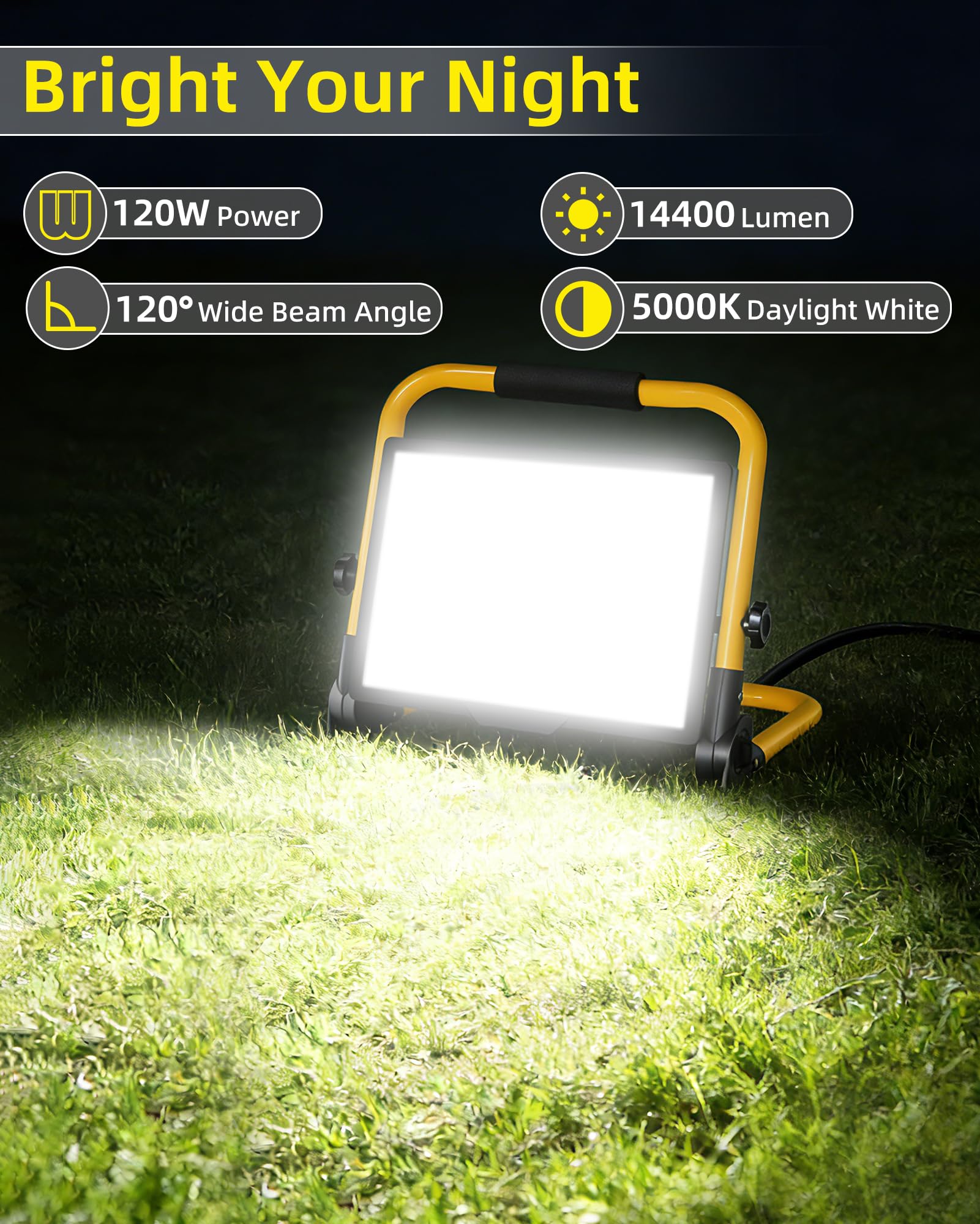 ISUERFY 16.4 ft cord with waterproof switch for safer outdoor use.