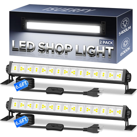 ISUERFY 40W LED Shop Light delivers 5400LM daylight brightness for garages.