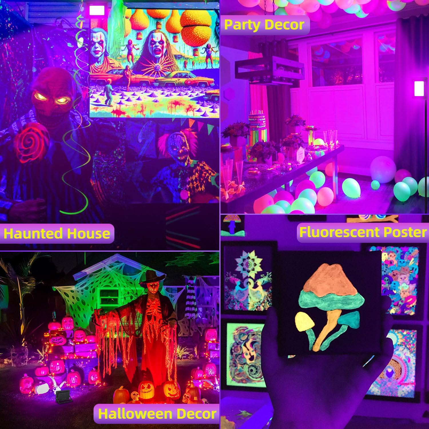 ISUERFY 50W blacklight with long cord enables flexible placement