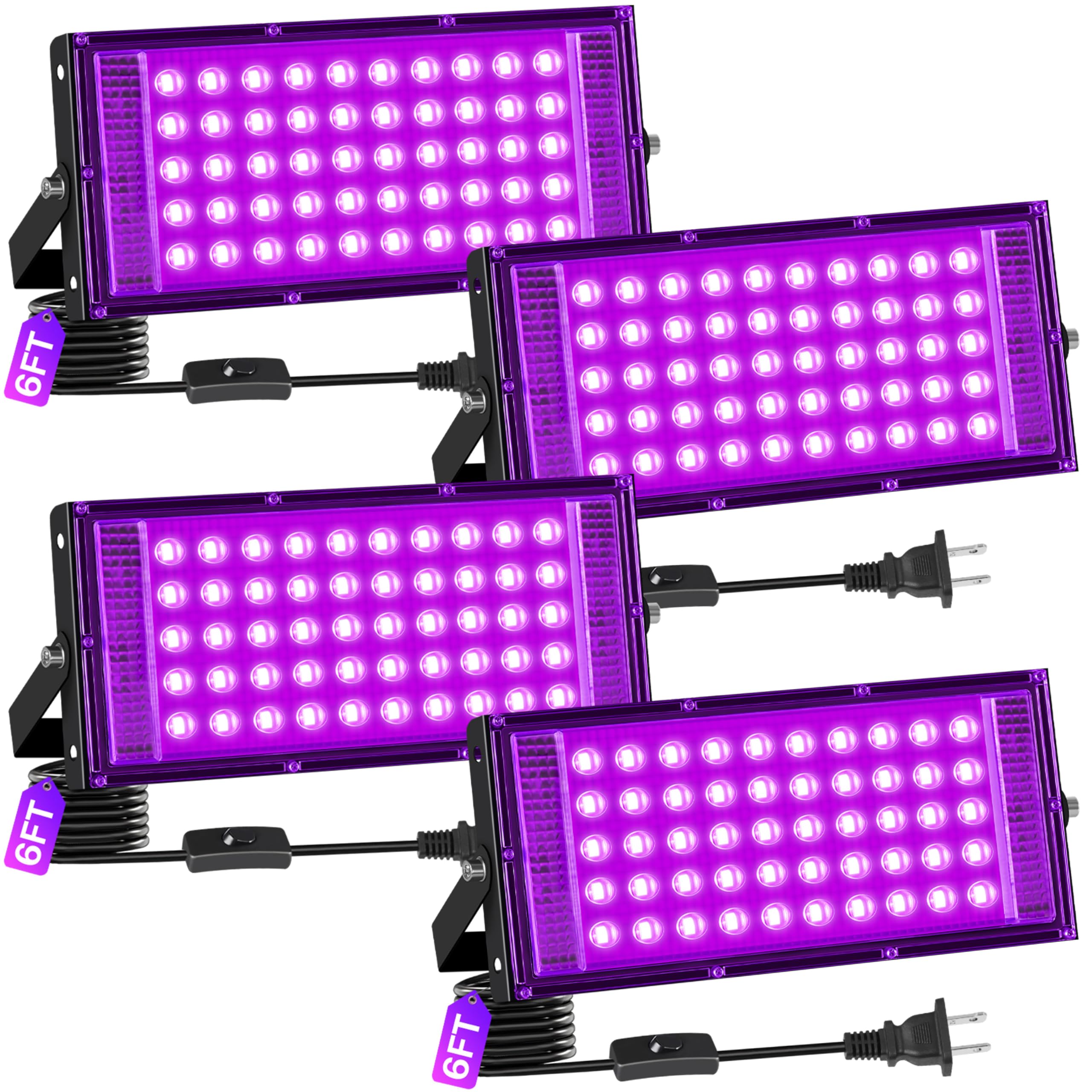 ISUERFY 50W blacklight outdoor use highlights neon colors at night