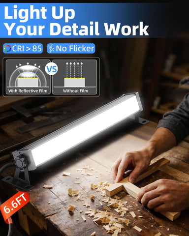 ISUERFY 6.6ft cord work light offers flexible placement.