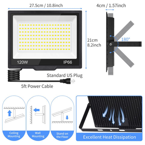 ISUERFY 120° beam angle covers wide areas with fewer shadows.