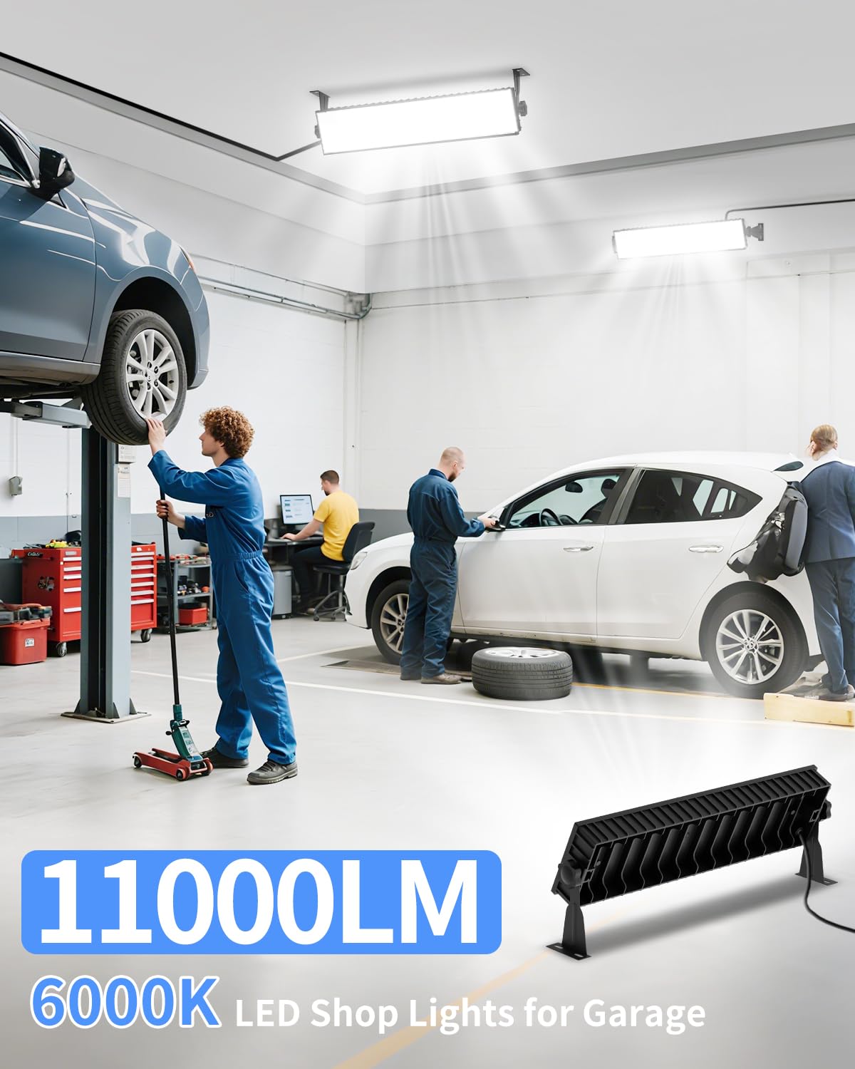 ISUERFY plug-in shop light with on/off switch for easy control
