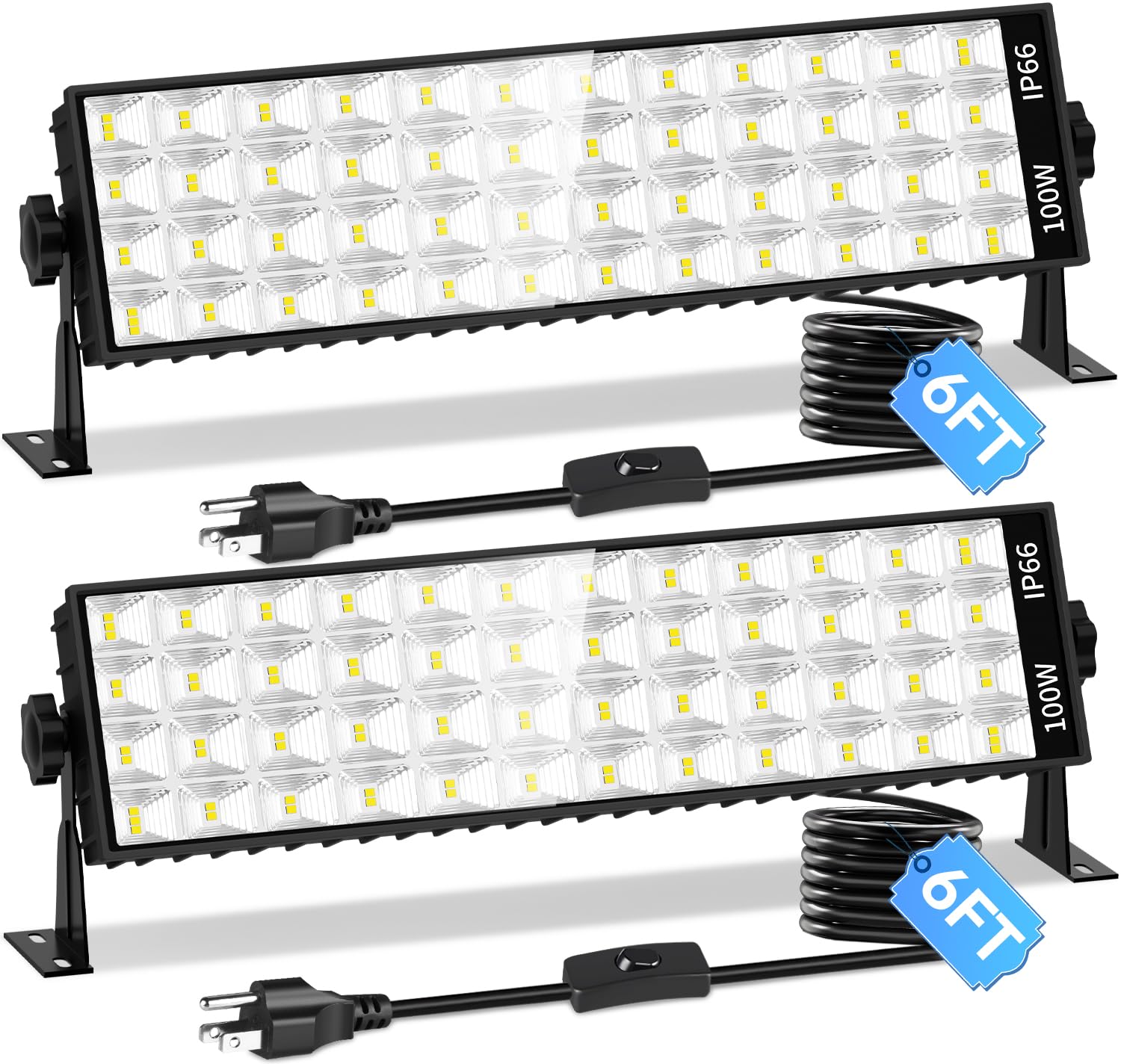 ISUERFY two-pack LED shop light setup for bright garage illumination