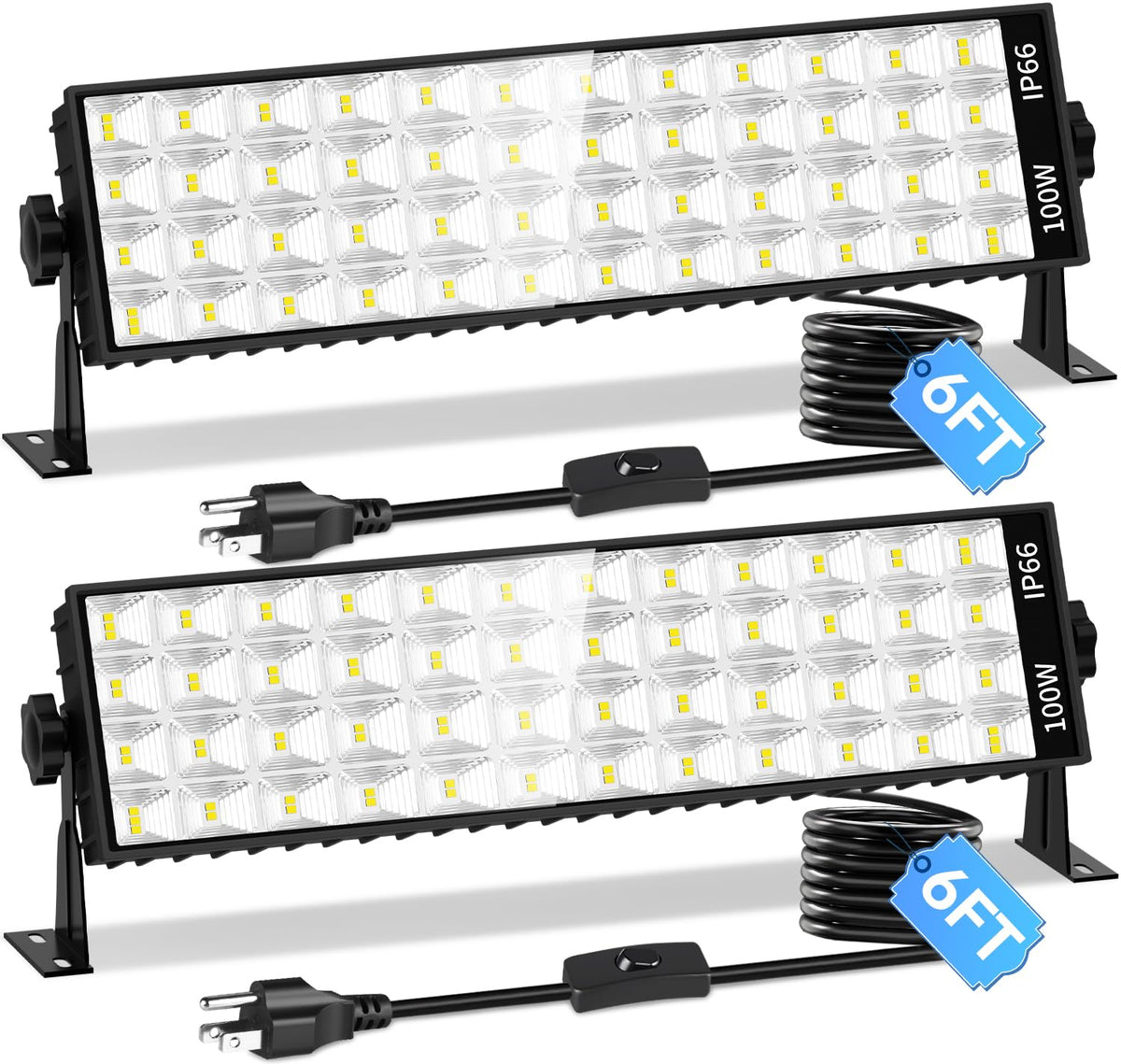 ISUERFY two-pack LED shop light setup for bright garage illumination