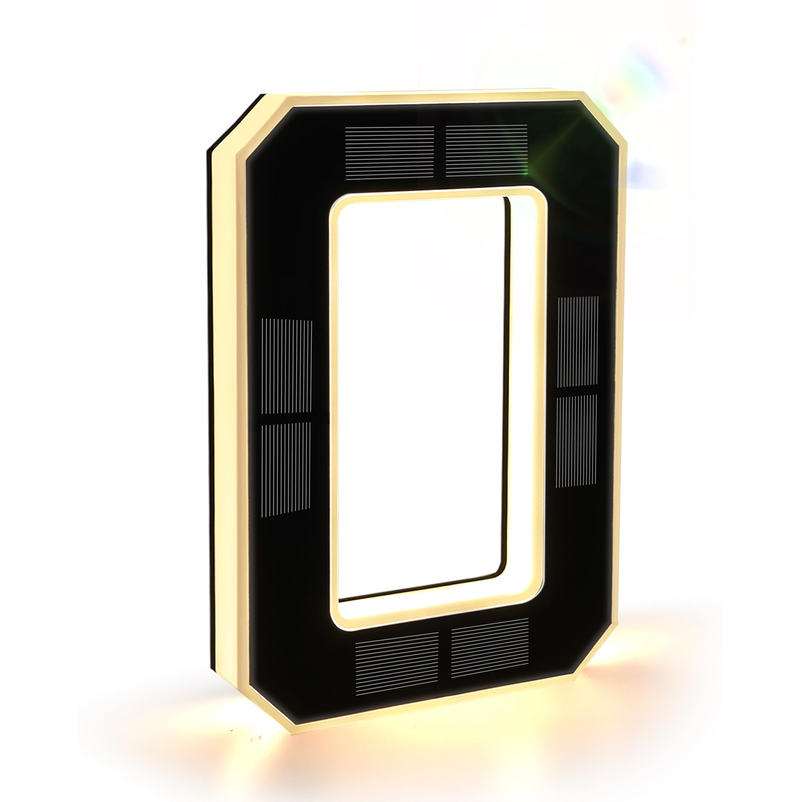 ISUNMEA 9-inch solar lighted house numbers illuminate outdoor addresses at night.