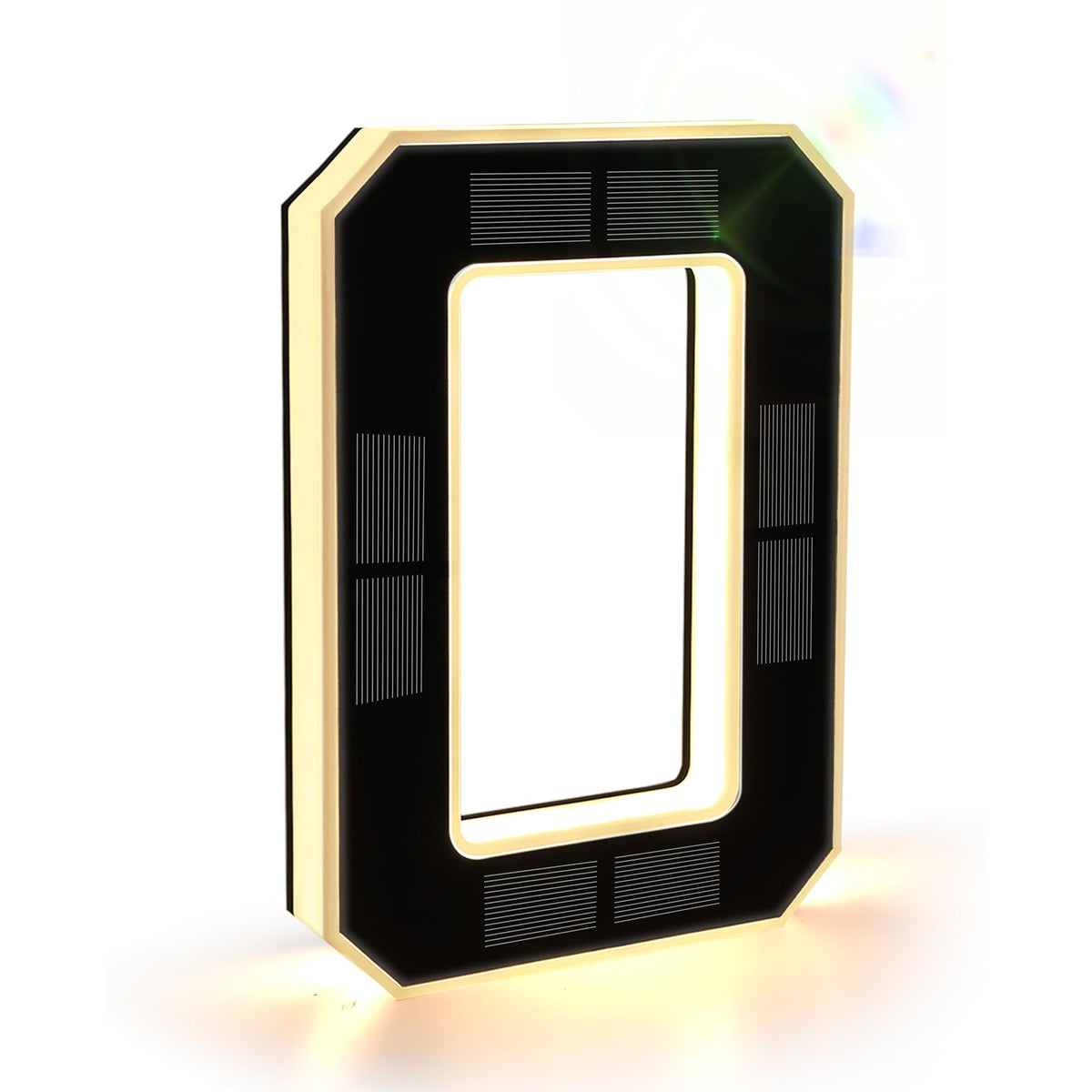 ISUNMEA 9-inch solar lighted house numbers illuminate outdoor addresses at night.