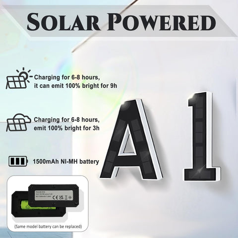 ISUNMEA solar panel on the sign powers energy-efficient lighting for night visibility.