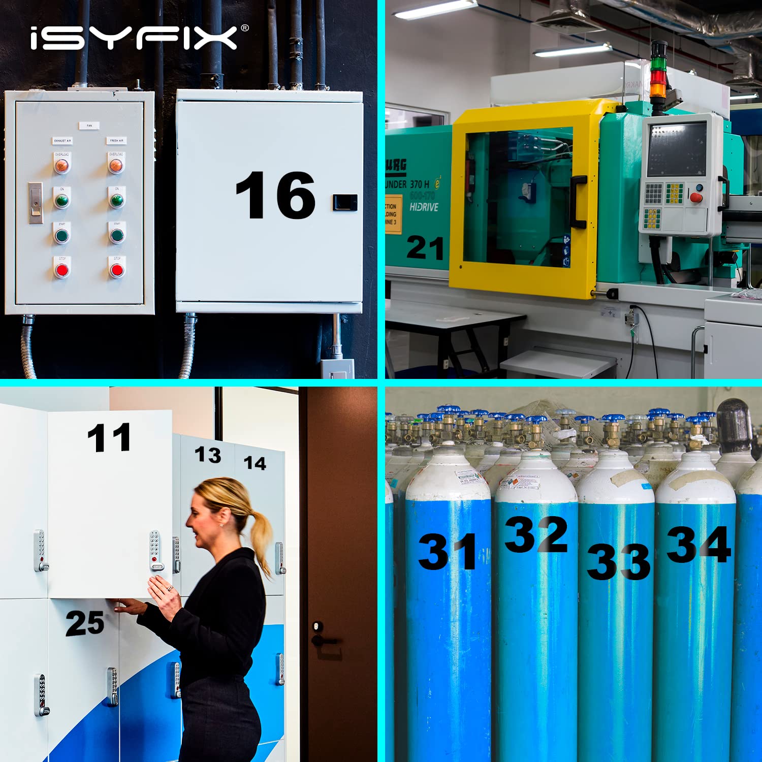 iSYFIX die-cut black numbers with clean edges