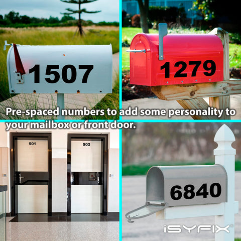 iSYFIX pre-spaced numbers decal with carrier for precise placement