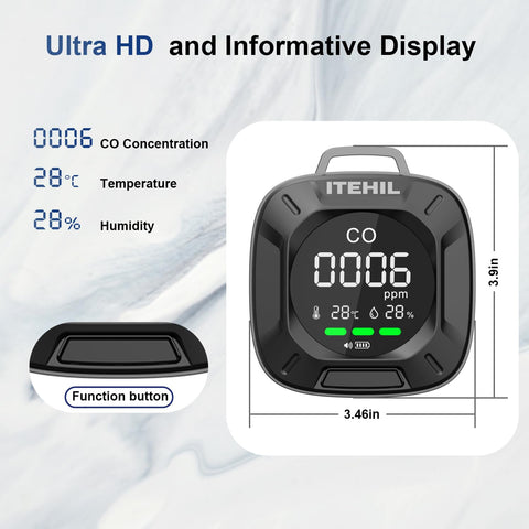 ITEHIL CO detector battery and USB-C charging for long trips