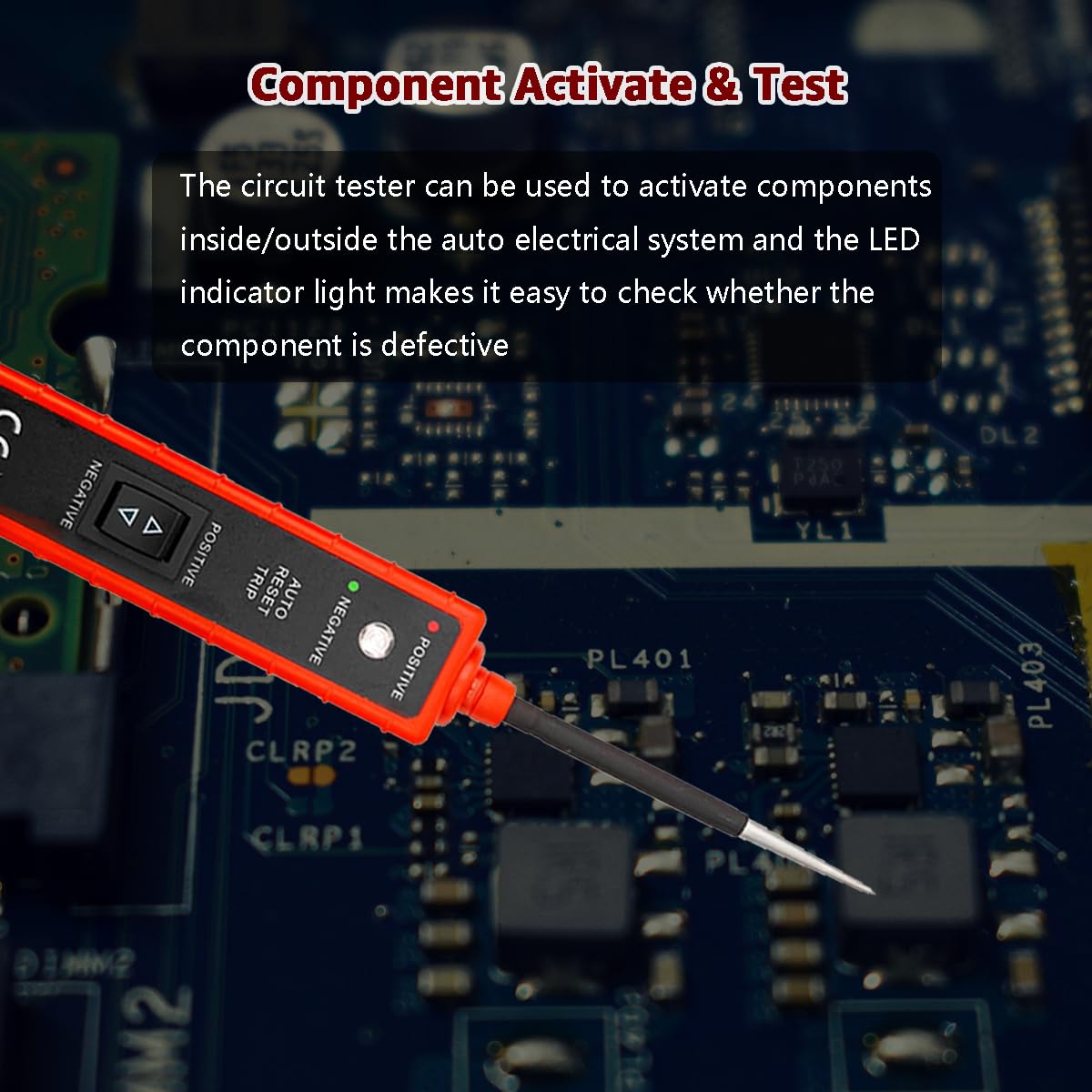 Component activation test using ITEQ tester to verify operation