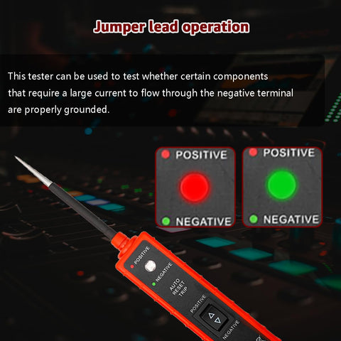 Large alligator clips on ITEQ tester for one-hand operation