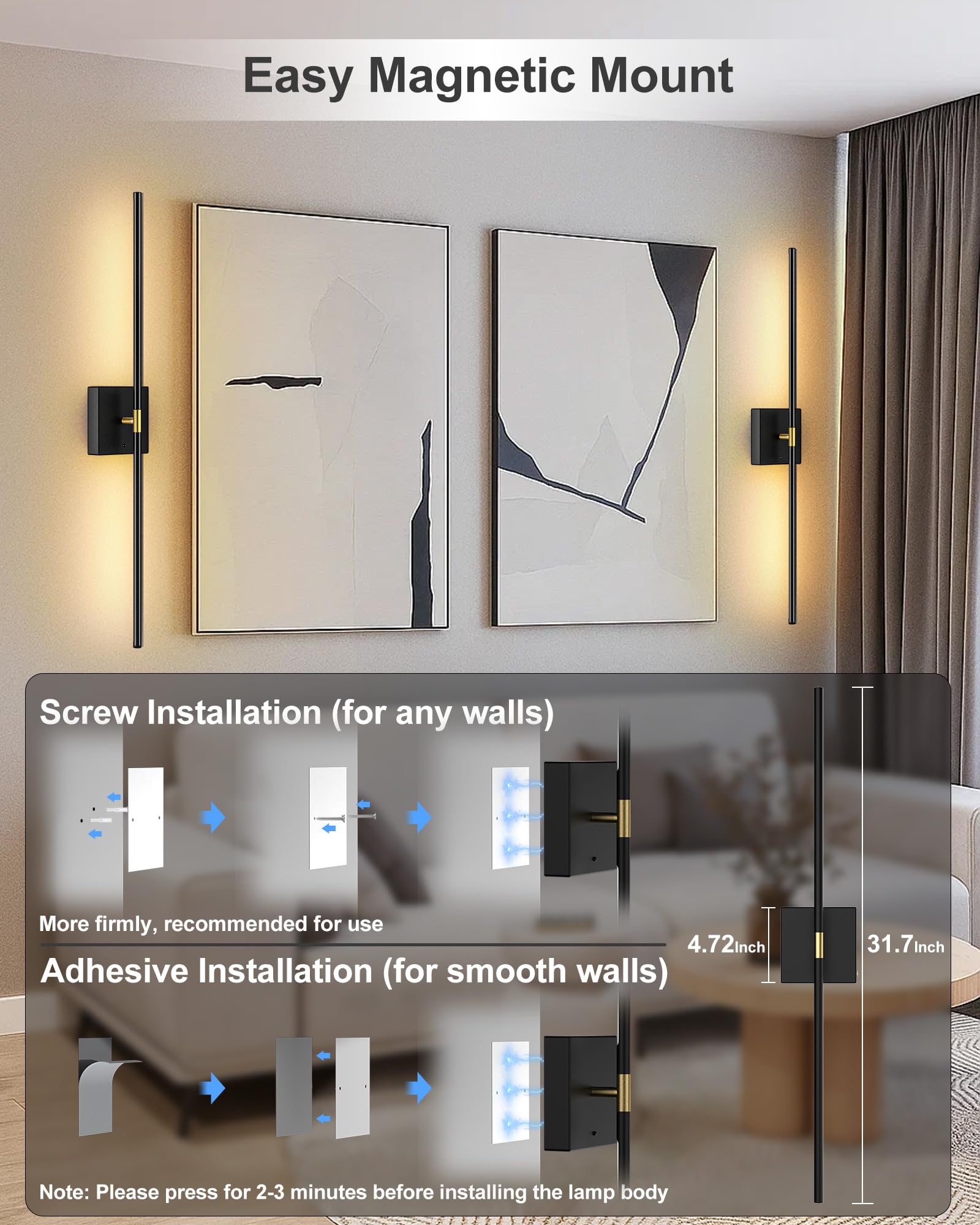 iThird living room décor sconce adds modern elegance to shelves and walls