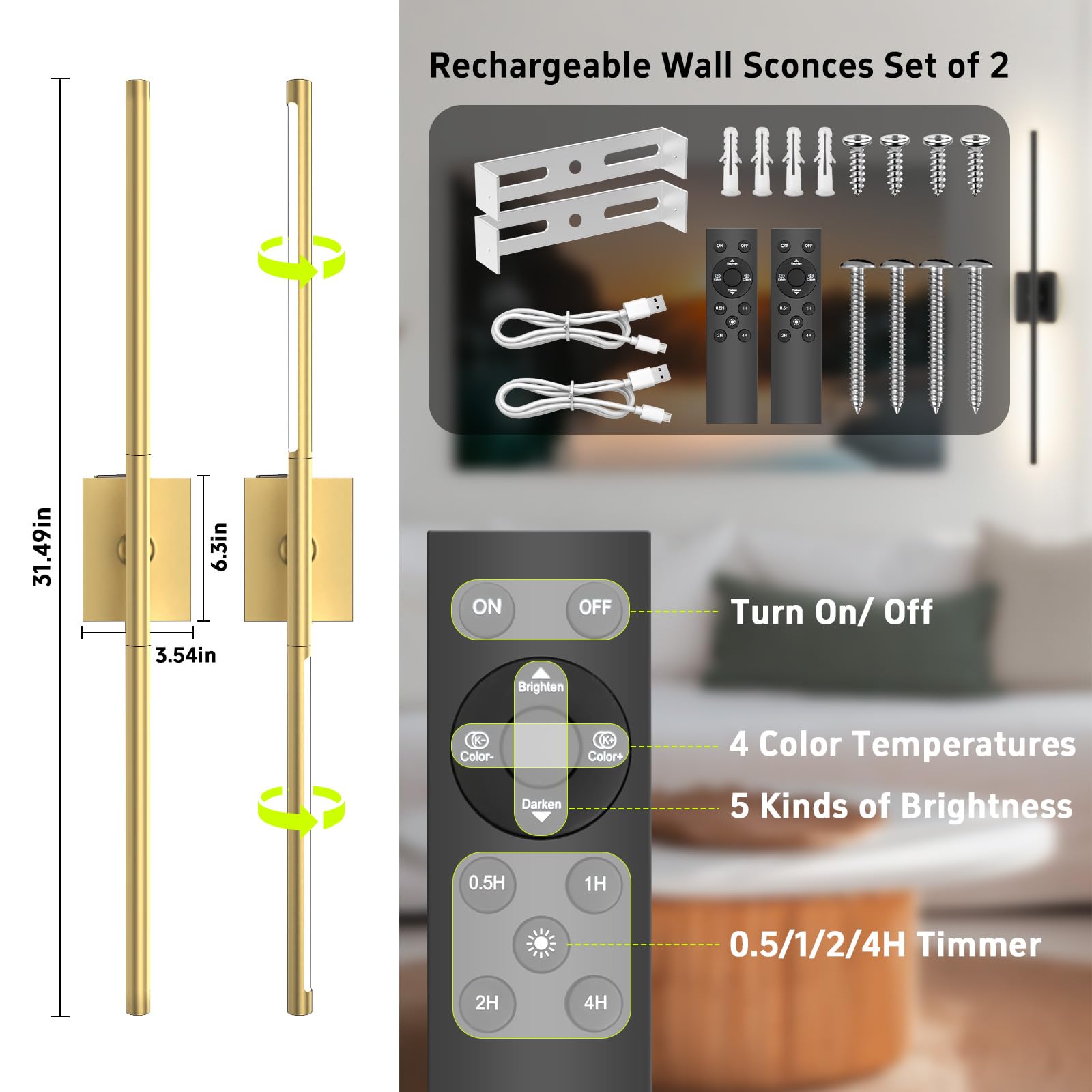 iThird bedroom and living room sconce adds sleek, modern decor