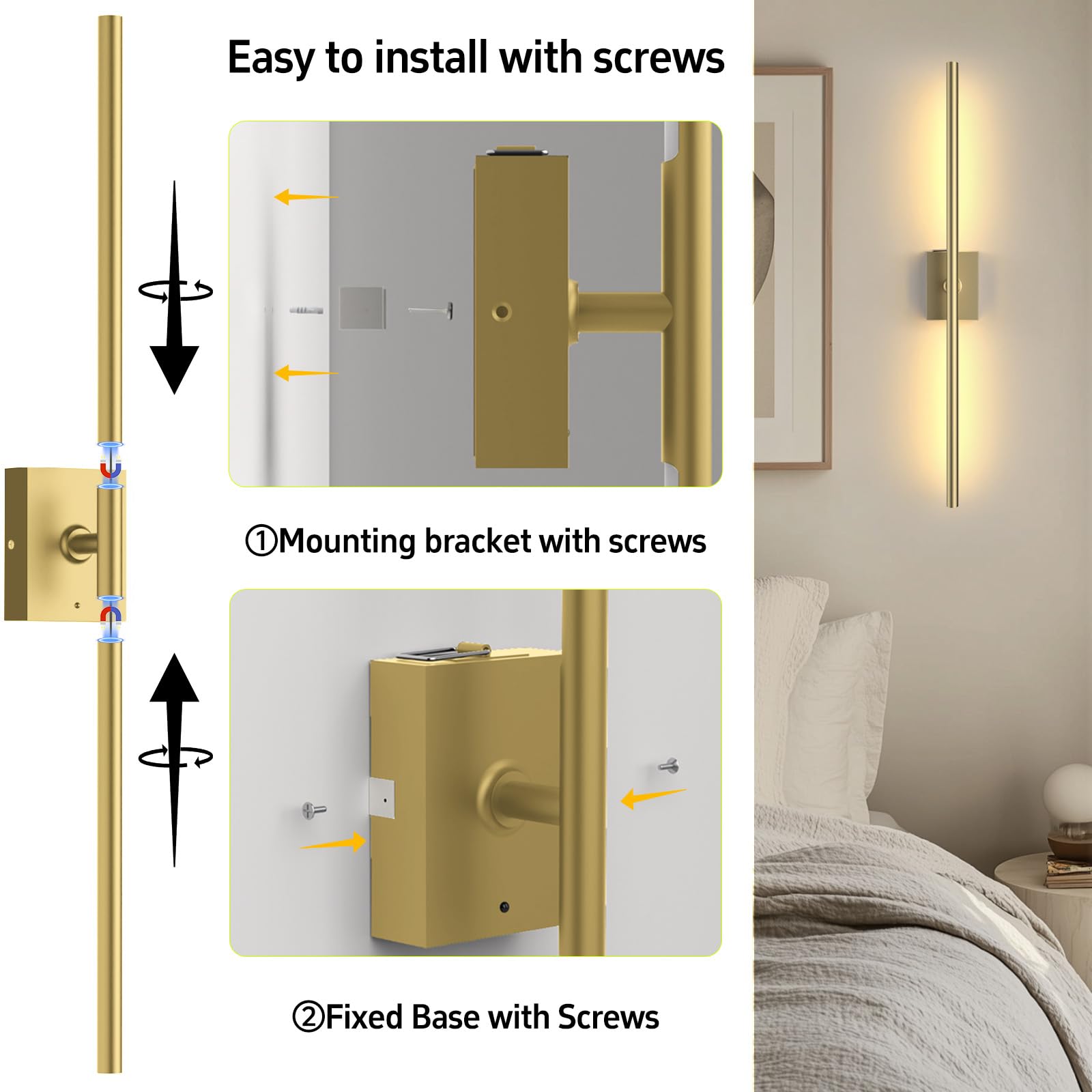 iThird durable gold finish sconce adds elegance with minimal upkeep