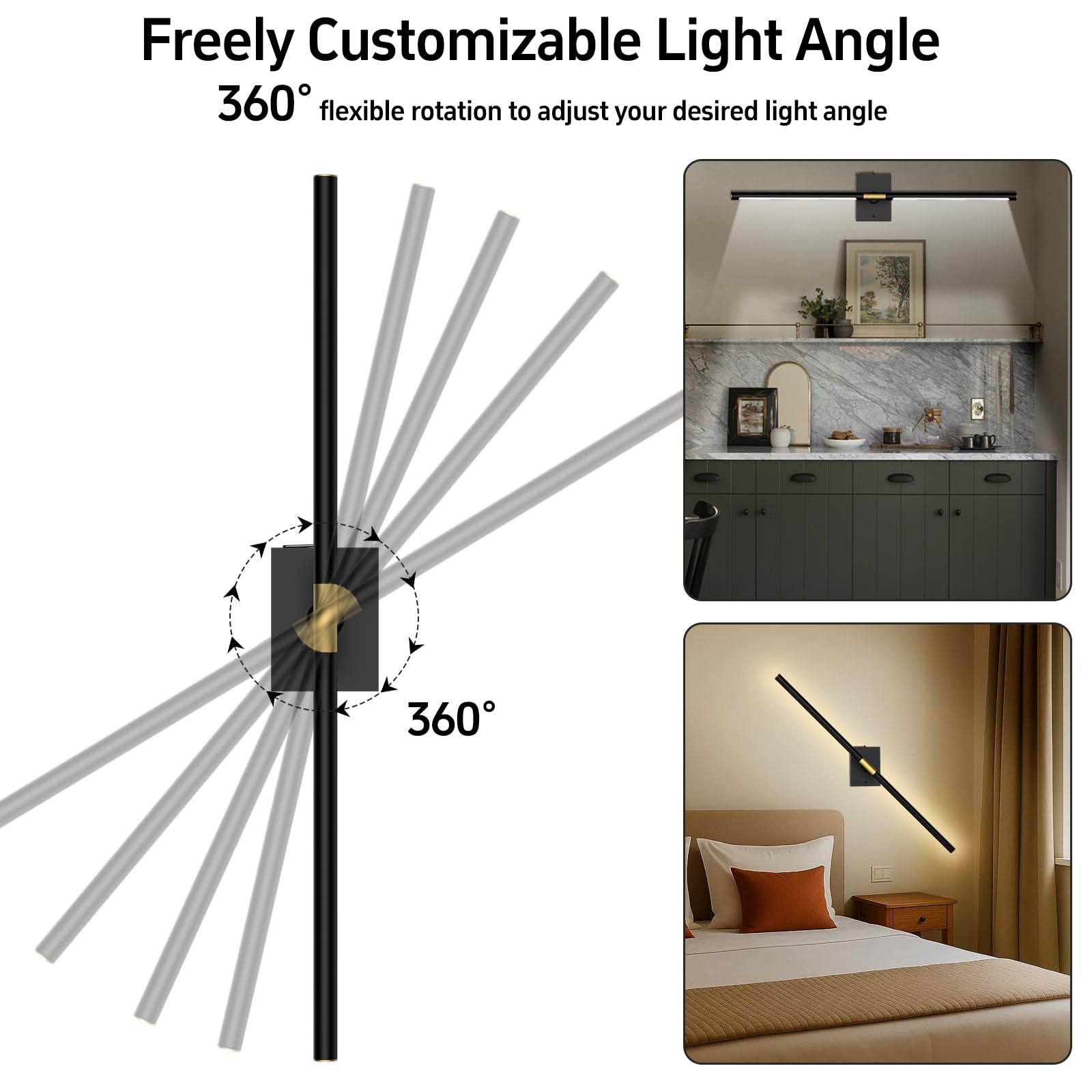 iThird 31.5-inch black wall sconces suited for living spaces.