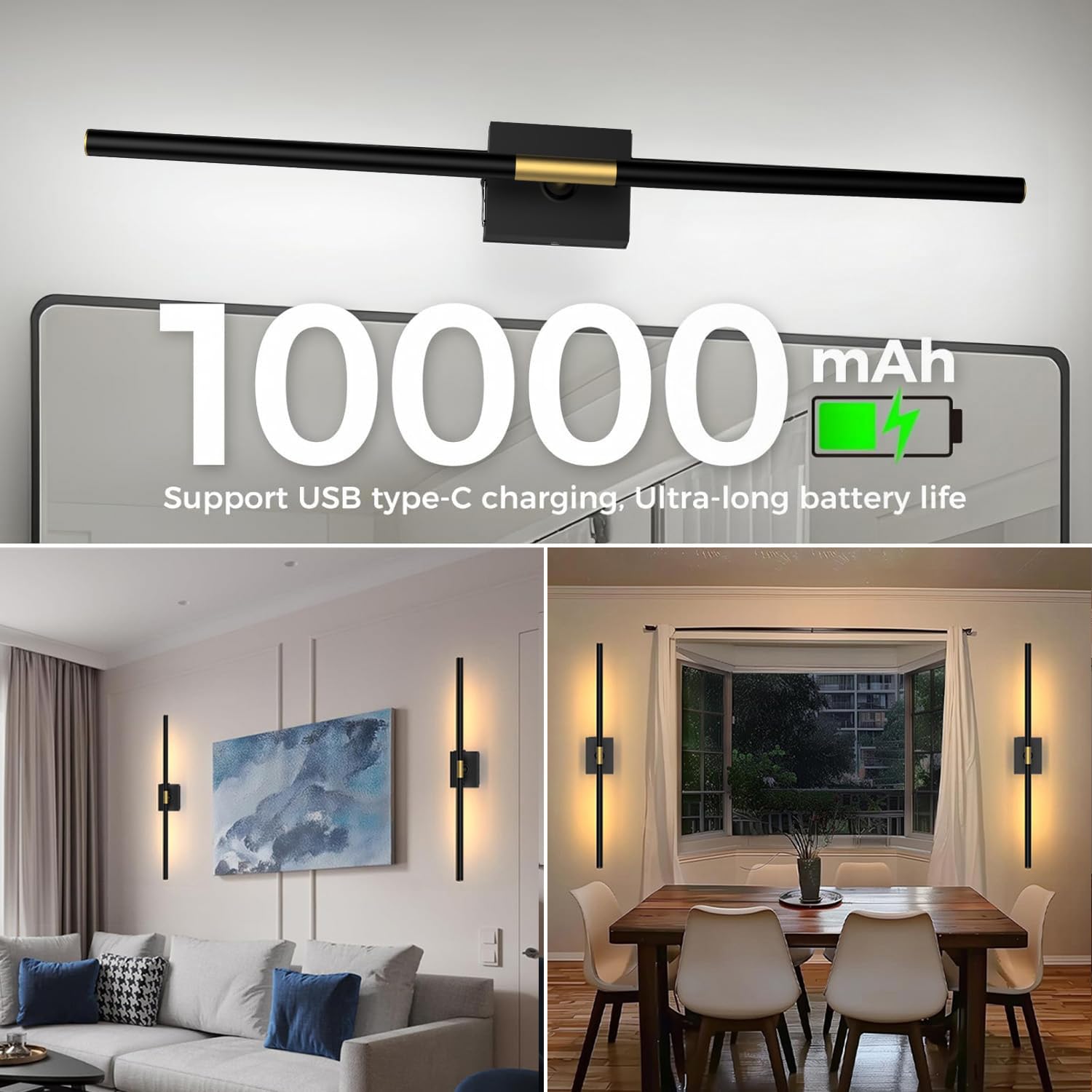 iThird wall sconce with 4 color temperatures for mood lighting.