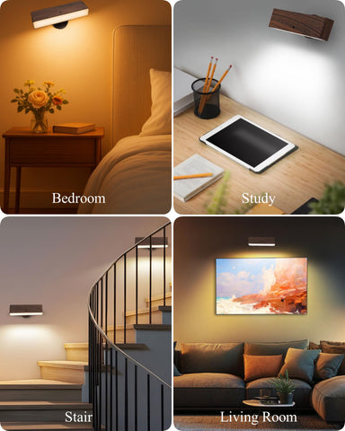 iThird wood wall sconce with remote for easy wireless control