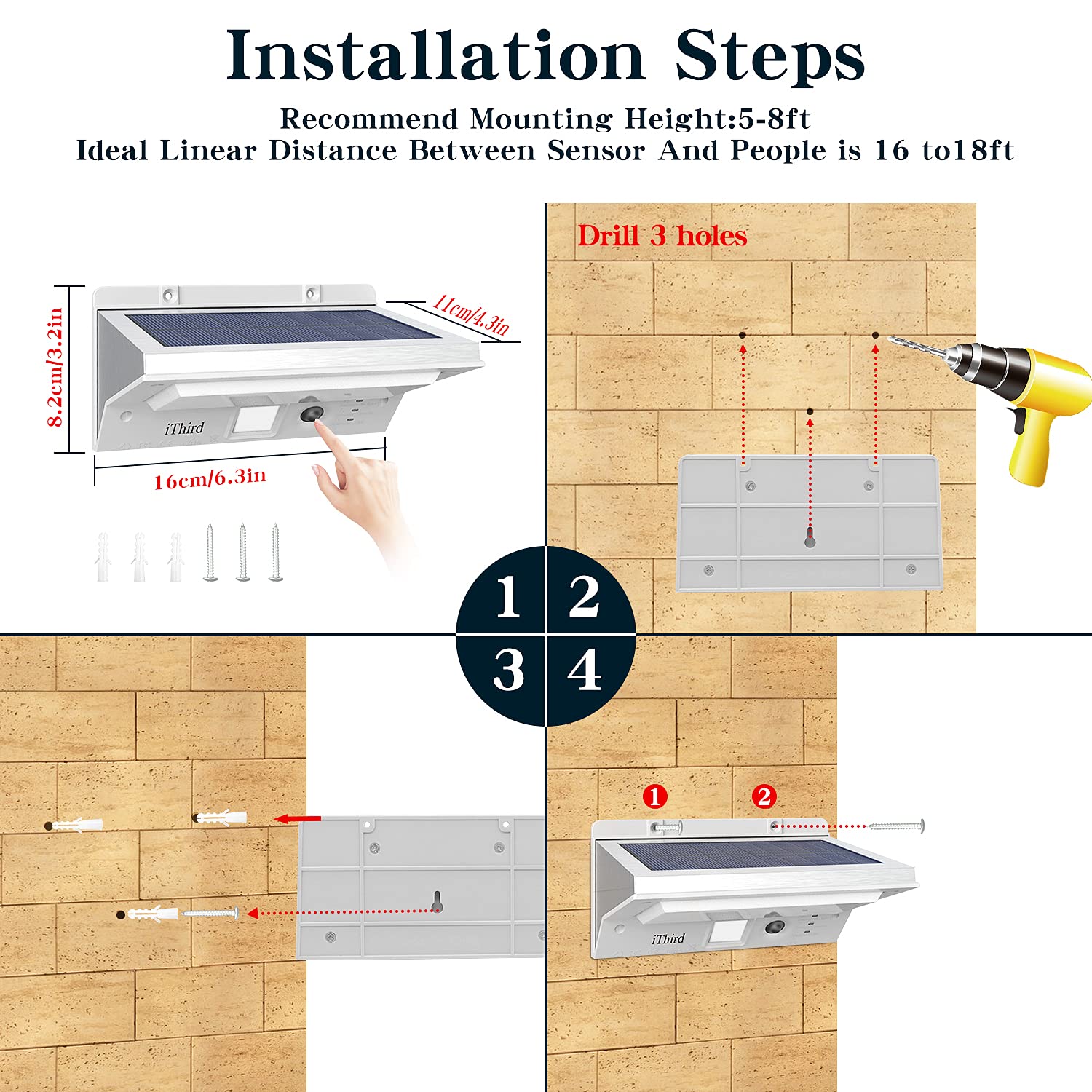 iThird waterproof outdoor light withstands rain and sun for year-round placement.
