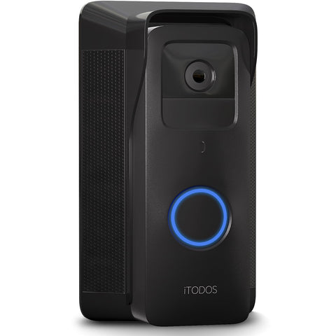 iTODOS solar charger mounted on Blink 1st Gen doorbell for continuous power
