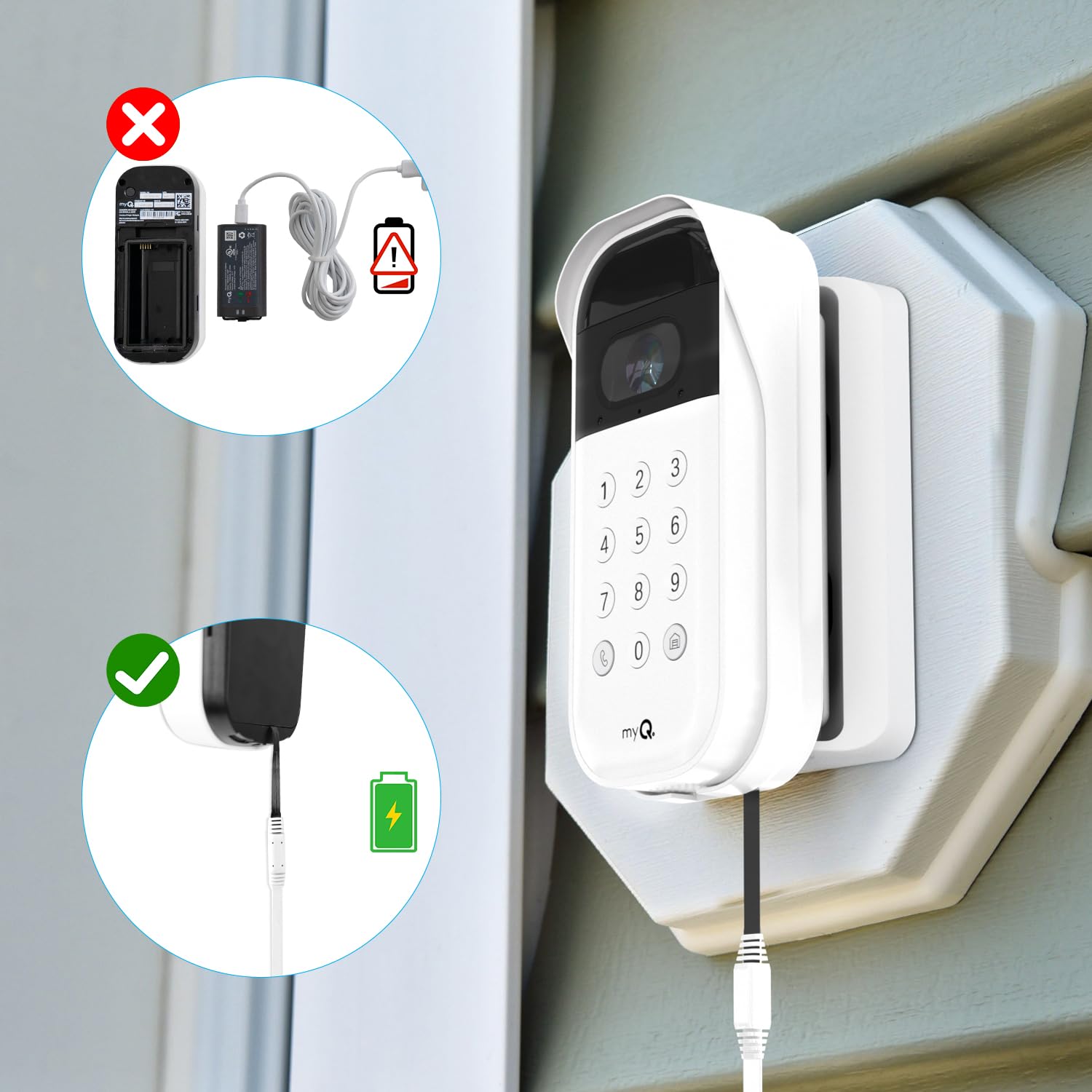 iTODOS swivel-angle mount for MyQ keypad provides 40–140 degree viewing flexibility