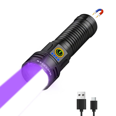 iToncs 2-in-1 blacklight flashlight UV beam highlights fluorescent traces for quick checks.