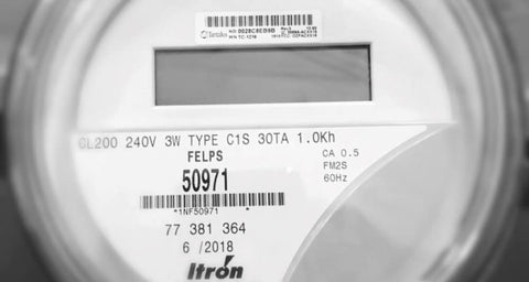 Itron Centron SSEM CL200 meter side view showing 4-terminal design for easy wiring.