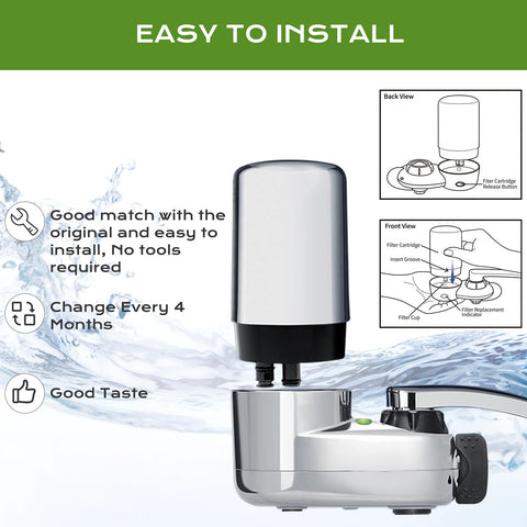 IT'S PURE EXPERT filtered water pours into glass for tasting.