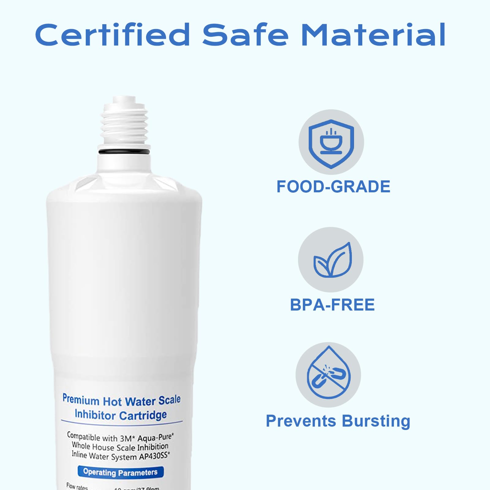 IT'S PURE EXPERT water-flow graphic communicates reliable performance up to 10 gpm