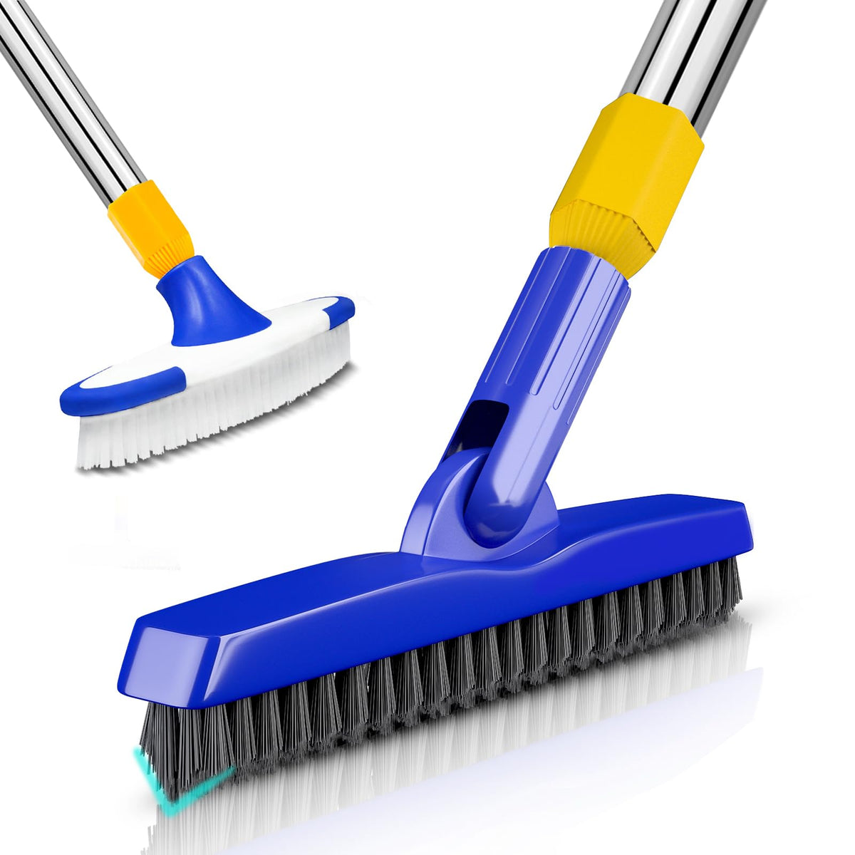 ITTAR grout brush combo with long handle cleans tile grout and floors with ease.