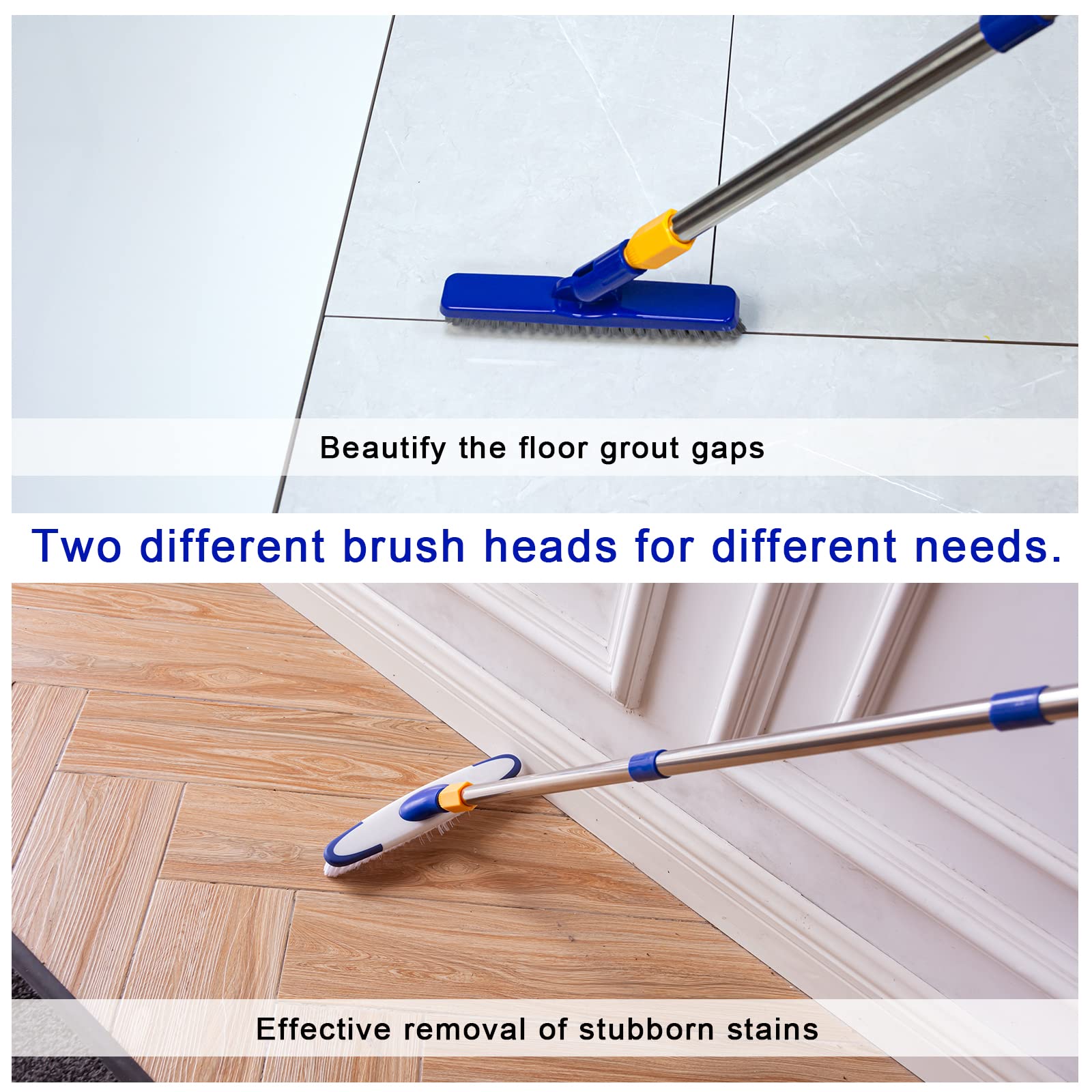 ITTAR scrub brush head delivers tough bristles for bathroom tiles and kitchen floors.
