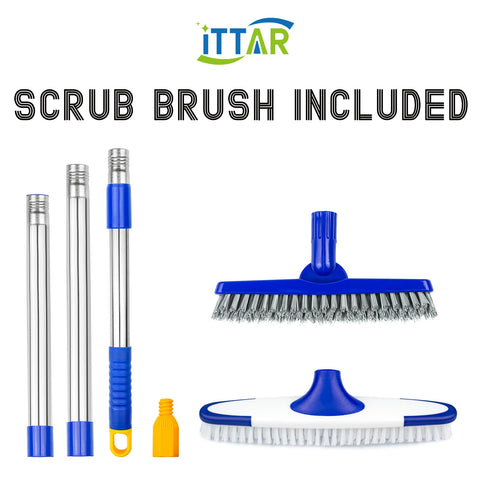 ITTAR stainless steel long handle reduces bending and back strain during scrubbing.